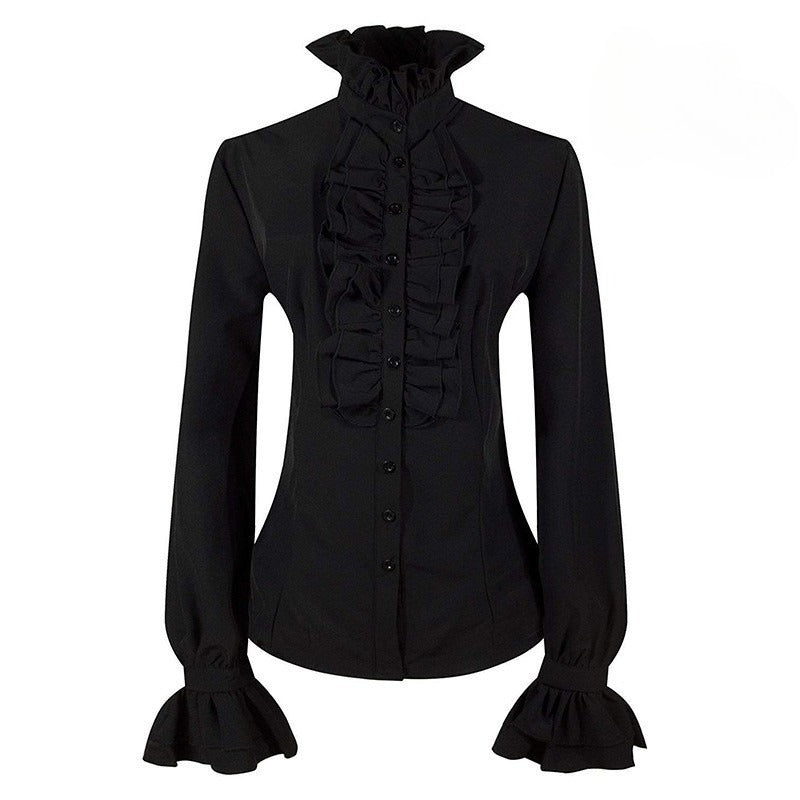 Victorian Ruffle Blouse & High Waist Long Skirt – Renaissance Costume Separates
