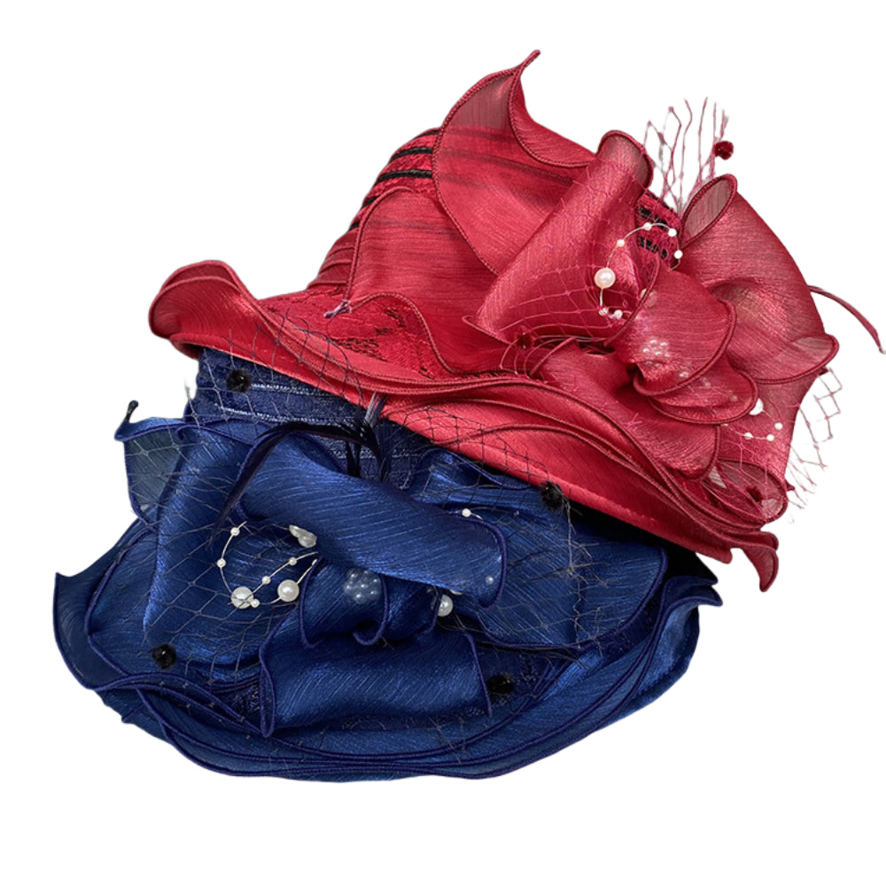 Lace Trim Sun Hat Elegant Pearl Floral Bucket Hat Women’s Summer Breathable UV Protection Hat