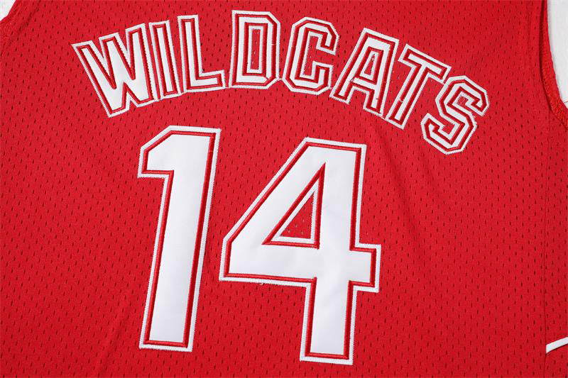 Zac Efron #14 Troy Bolton Wildcats High School Musical Basketball Jersey