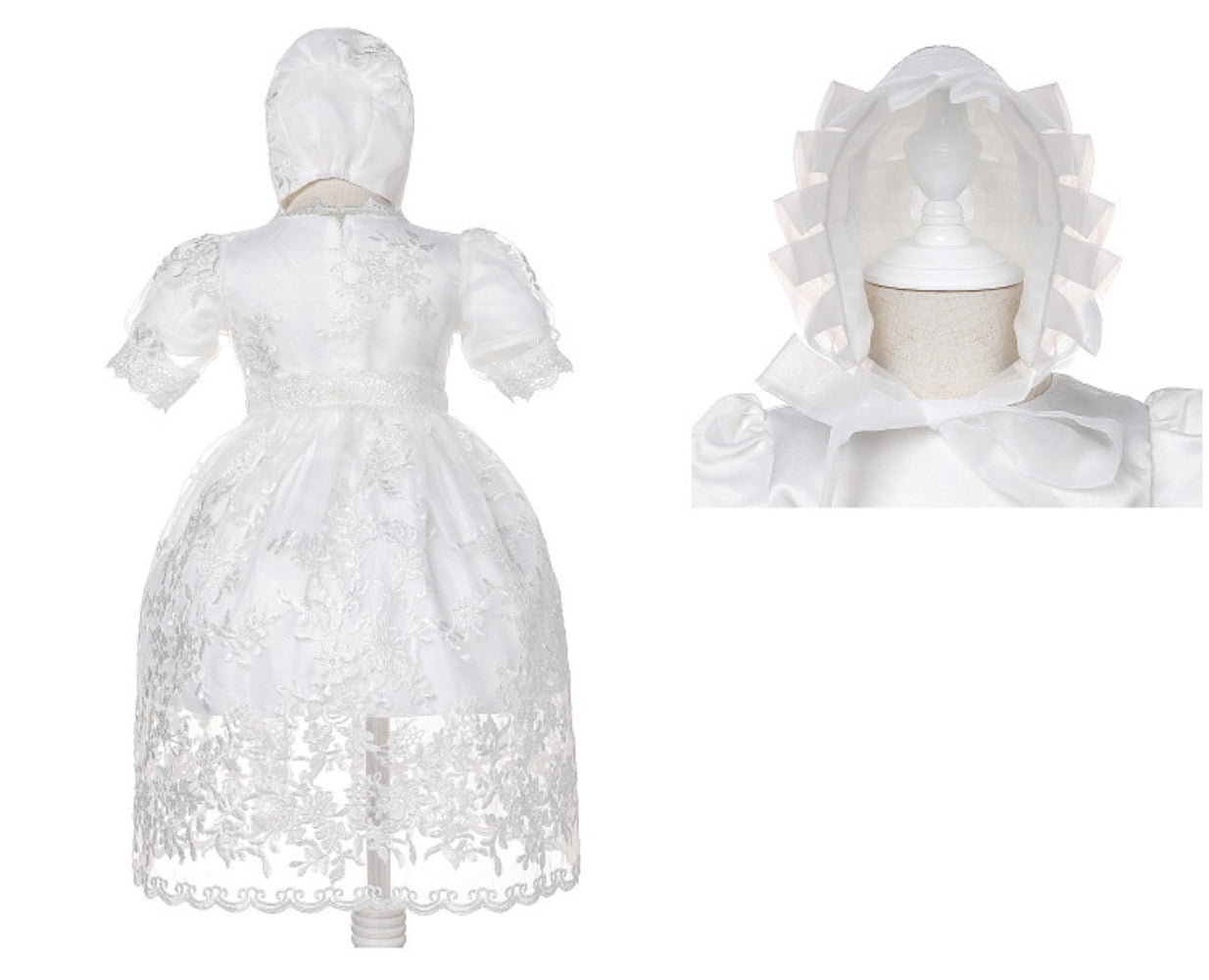 Luxury Baby Girl Lace Baptism Gown Set – Princess Christening Dress