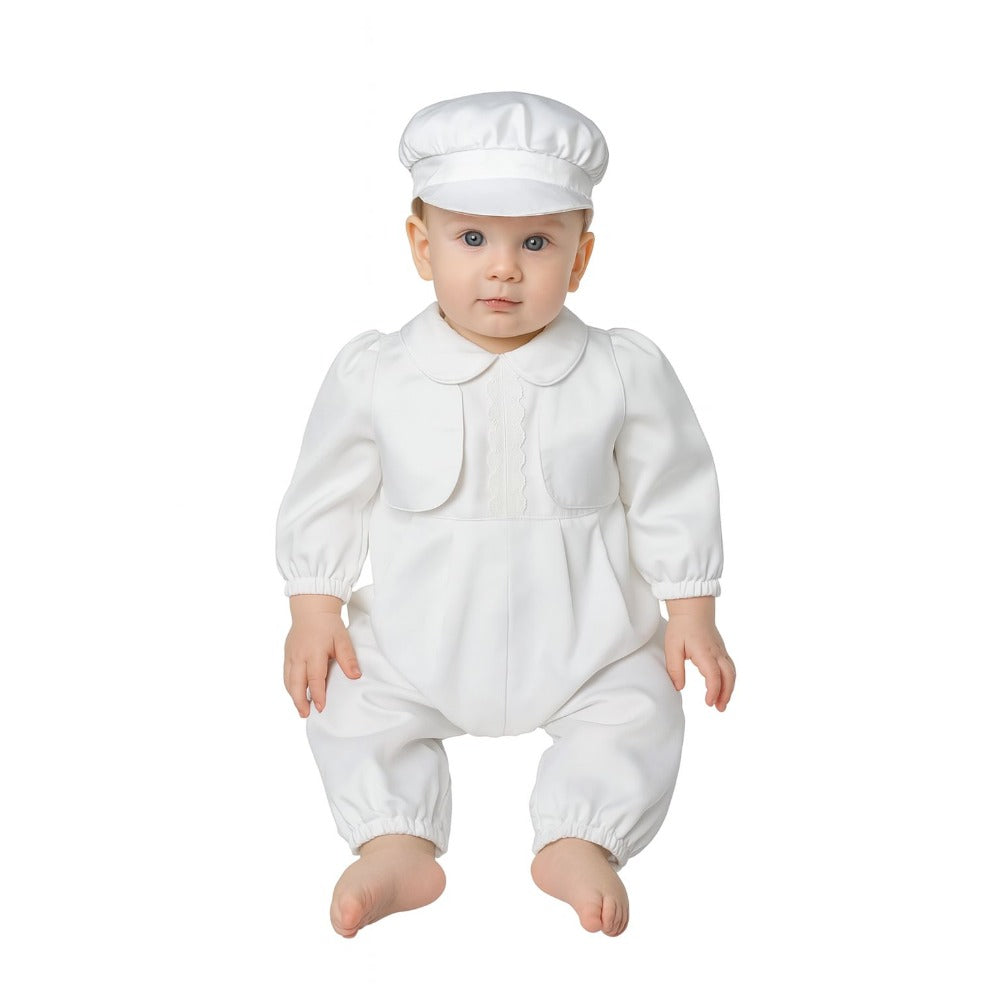 Baby Boy Christening Outfit with Hat – 2-Piece Baptism Suit