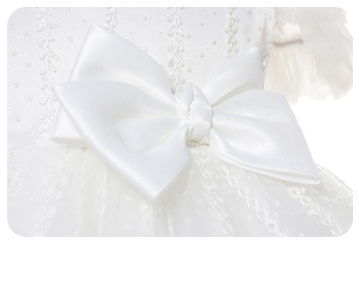 Baby Girl Lace Christening Dress Ivory Princess Gown Wedding Outfit