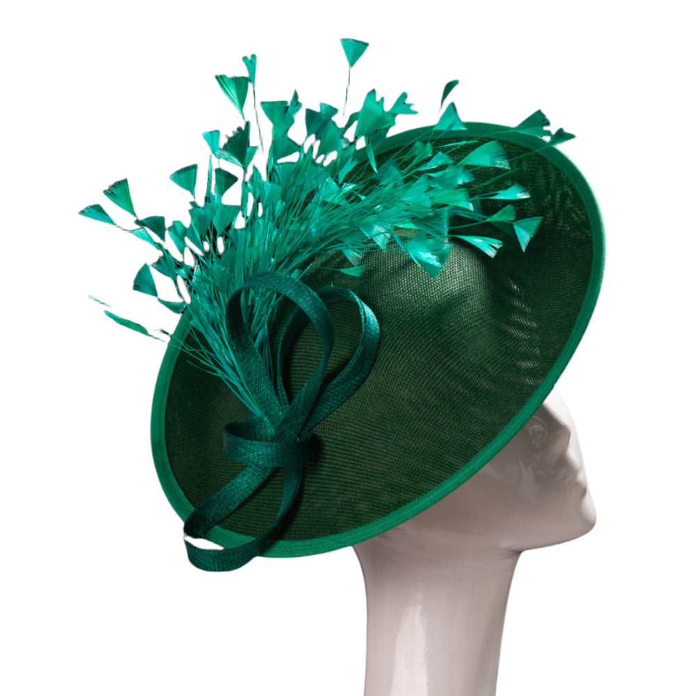 Elegant Women’s Faux Linen Feather Headpiece – Melbourne Cup Fascinator Hat for Weddings, Evening Parties, Races, and Formal Fashion Events