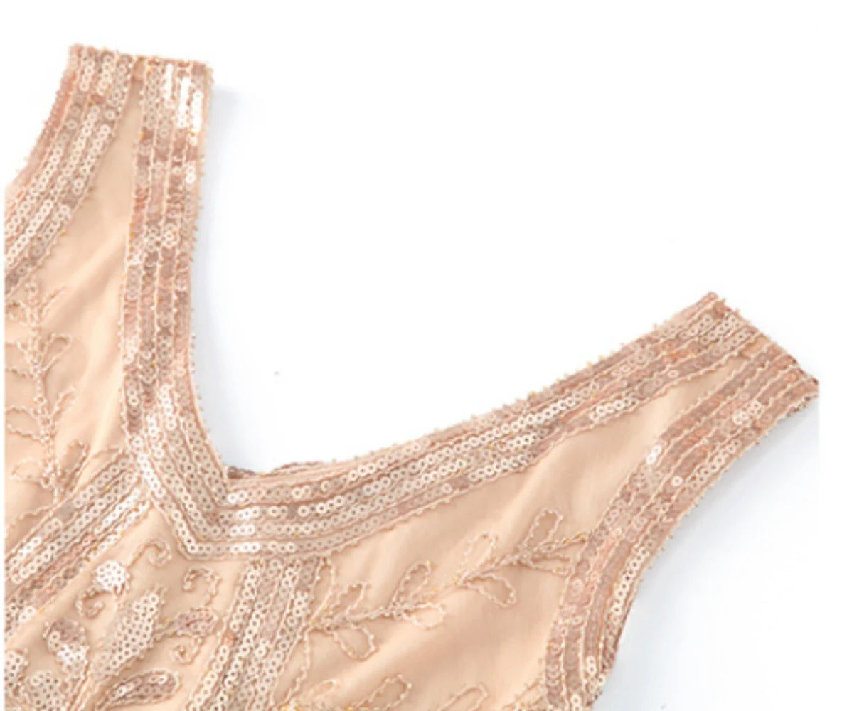 Champagne Gold 1920s Flapper Dress – Women's Gatsby Costume