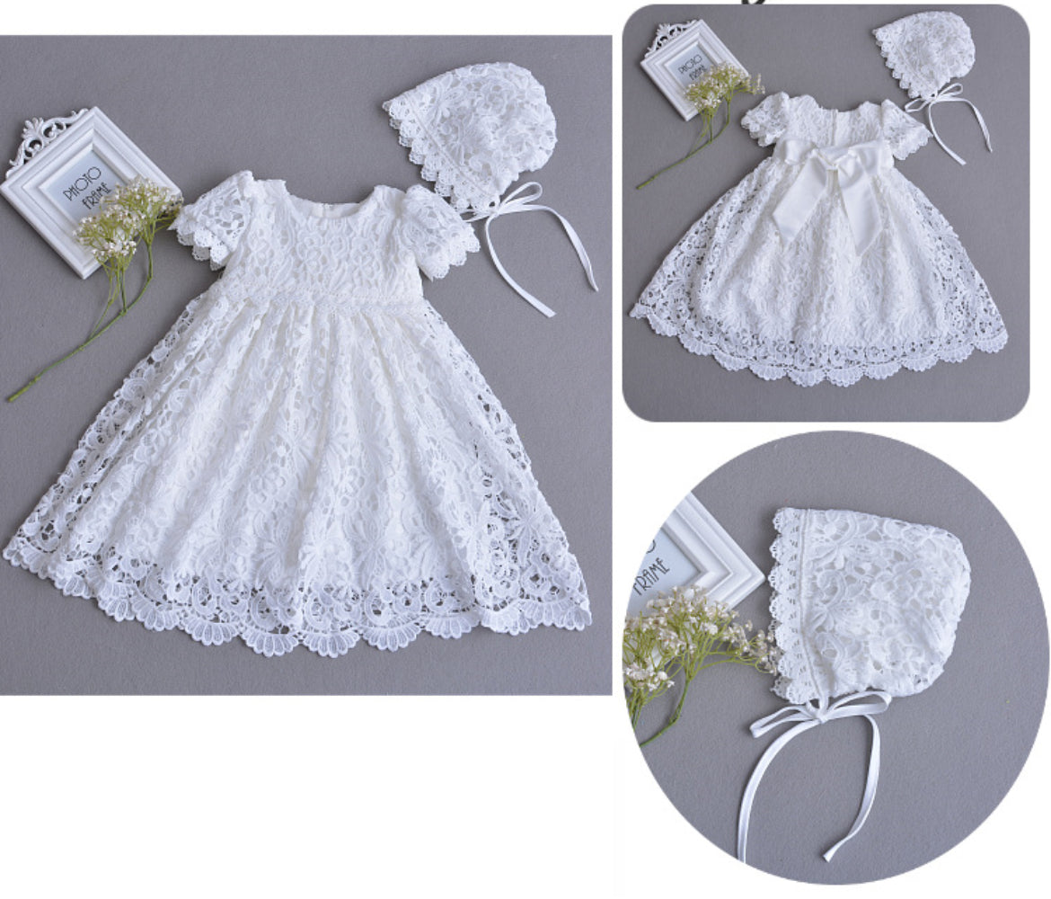 Baby Girl Lace Christening Dress – Princess Gown