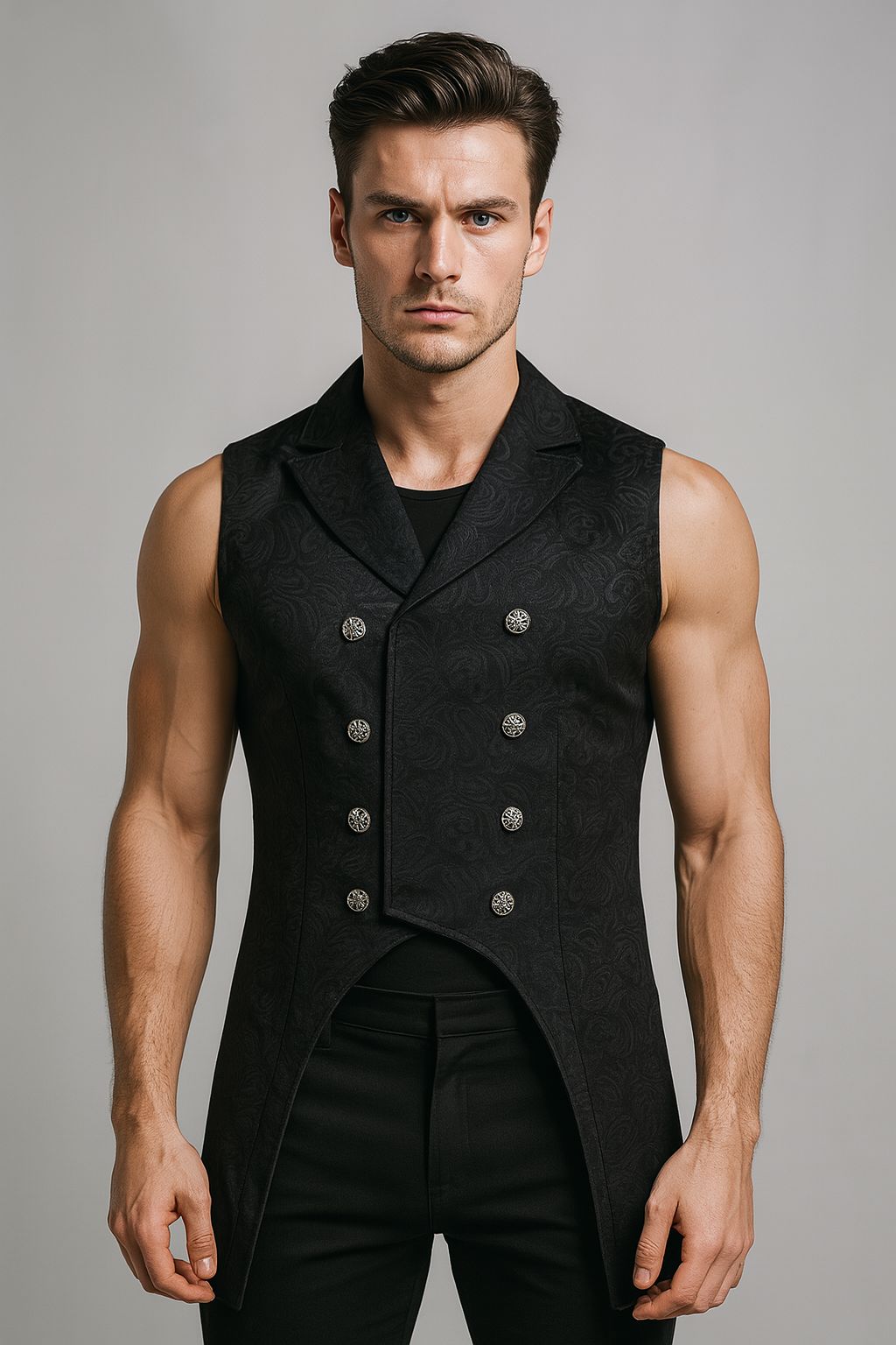Men Medieval Renaissance Vest Waistcoat Gothic Steampunk Coat Halloween Costume