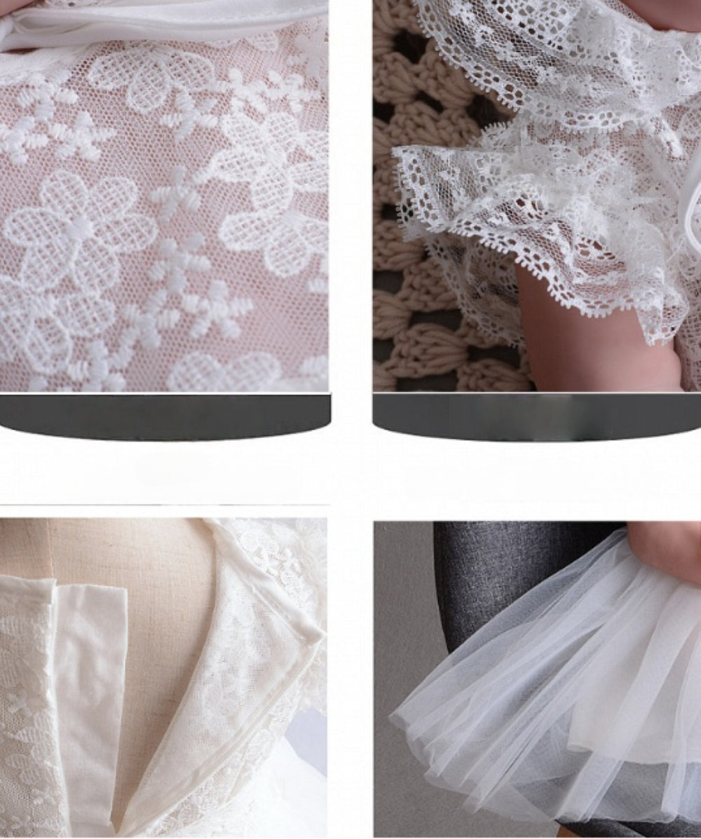 Baby Girl Lace Christening Dress – Lightweight Princess Baptism Gown with Bonnet