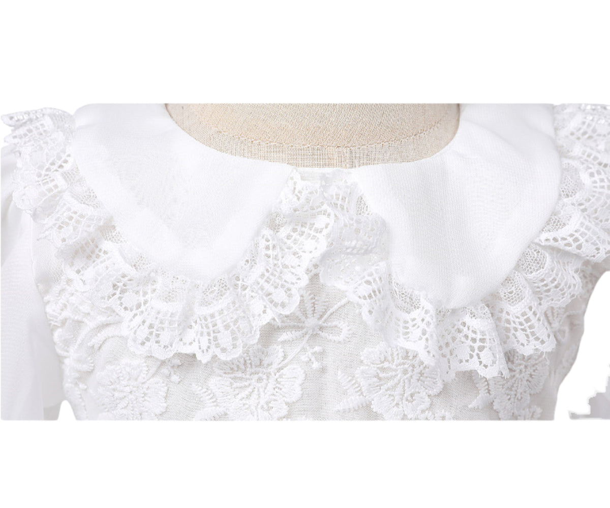 Lightweight Breathable Baby Girl Lace Dress – Ivory Christening Gown