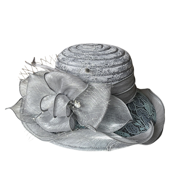 Lace Trim Sun Hat Elegant Pearl Floral Bucket Hat Women’s Summer Breathable UV Protection Hat