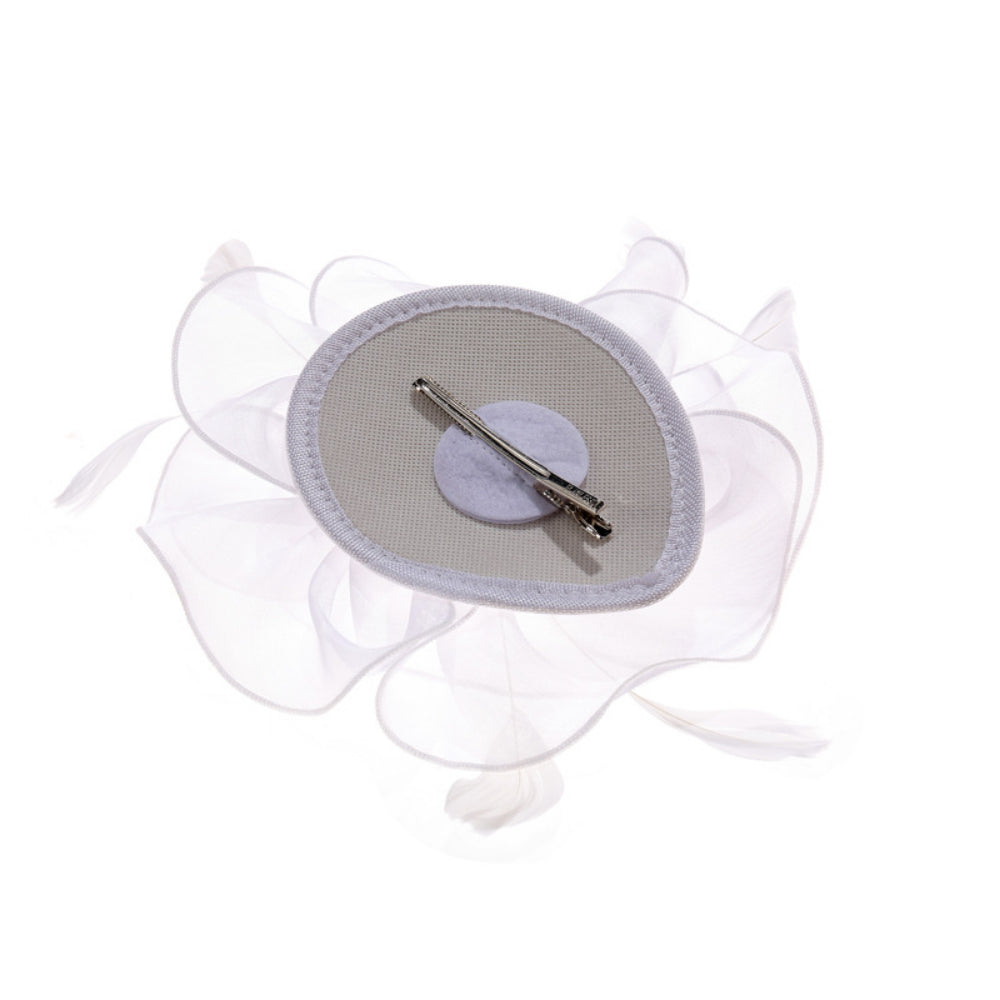 Elegant Women’s Faux Linen Feather Headpiece – Melbourne Cup Fascinator Hat for Weddings, Evening Parties, Races, and Formal Fashion Events