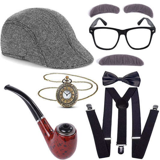 Mens Gangster 1920s Gatsby Costume Accessory Set Old Man