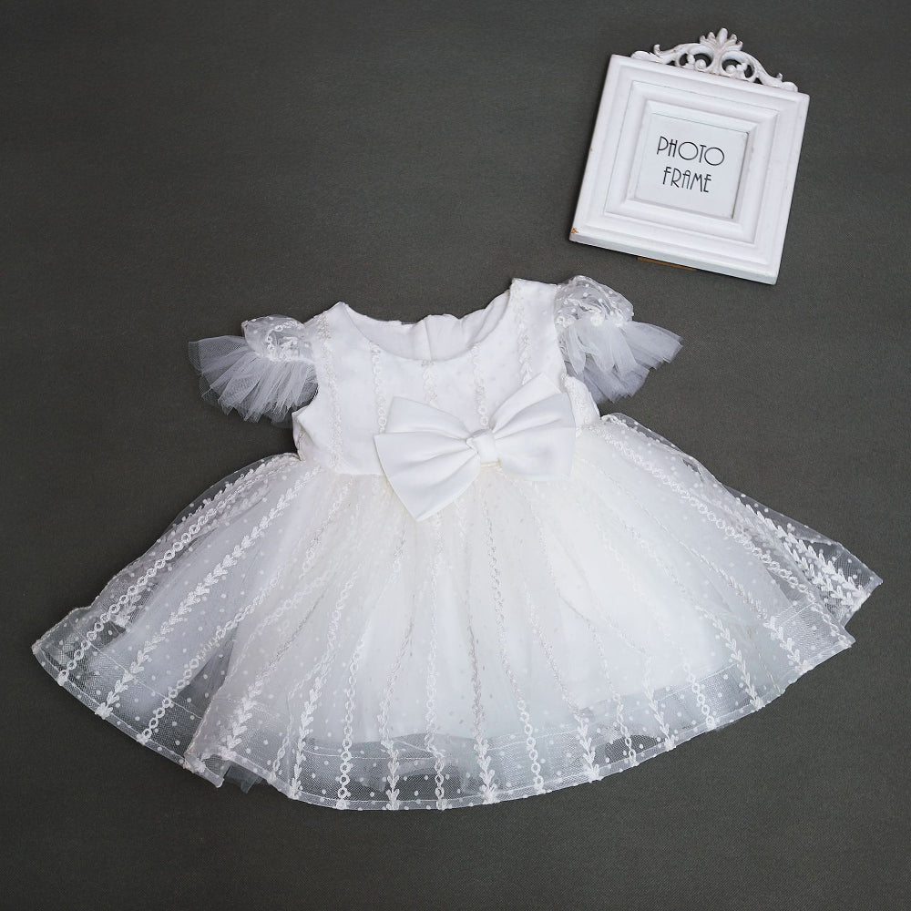 Baby Girl Lace Christening Dress Ivory Princess Gown Wedding Outfit