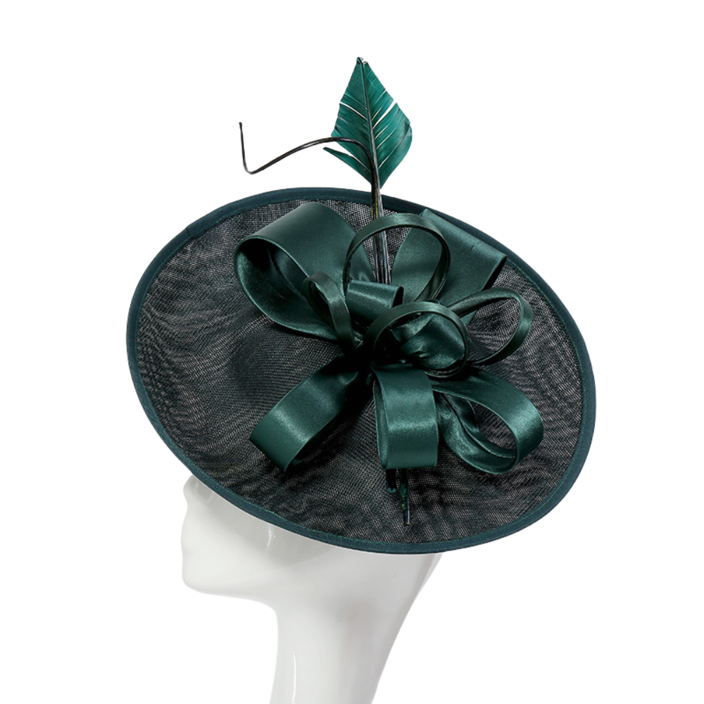 Elegant Women’s Faux Linen Feather Headpiece – Fascinator Hat for Melbourne Cup, Wedding, Cocktail Party, Race Day, Formal Events, and Evening Occasions