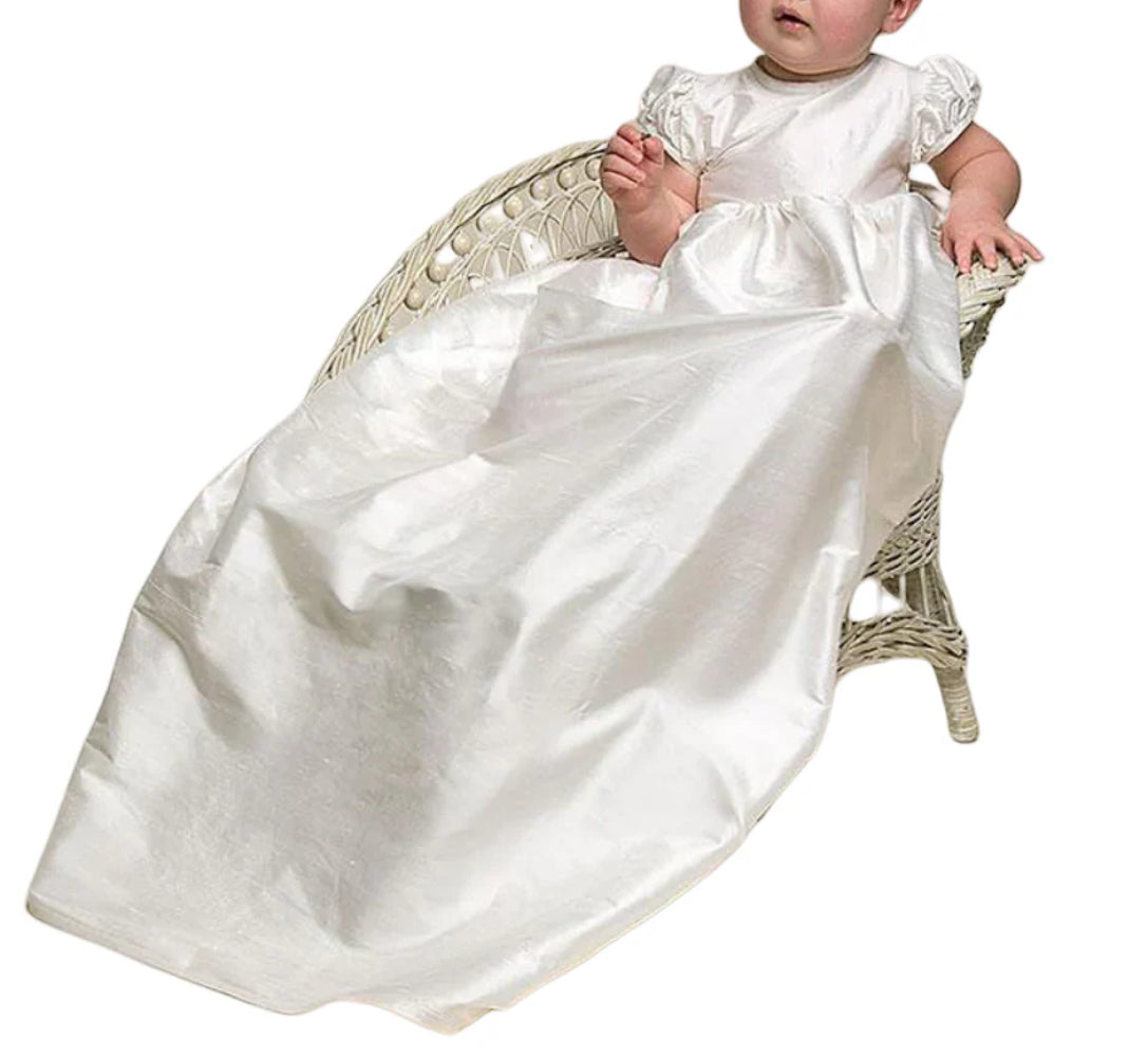 MEEJOY Luxurious Baby Girl Baptism Gown – 3-Piece Set