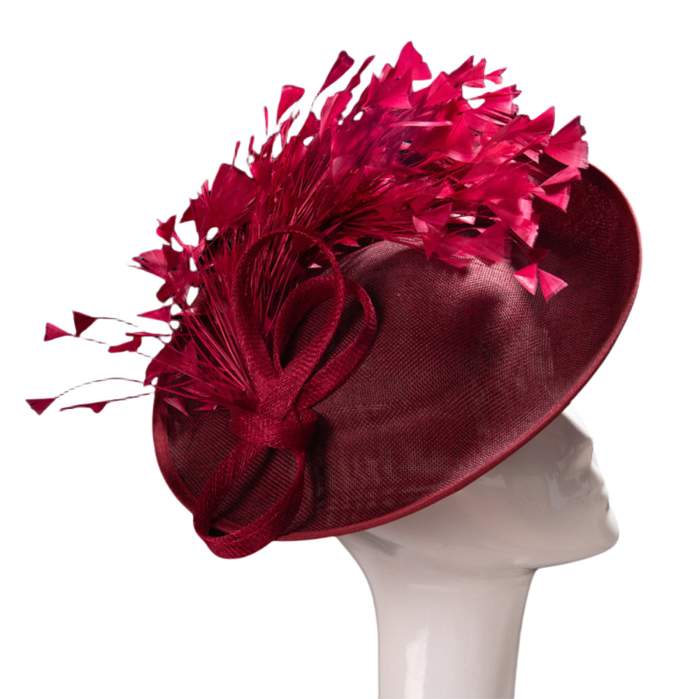 Elegant Women’s Faux Linen Feather Headpiece – Melbourne Cup Fascinator Hat for Weddings, Evening Parties, Races, and Formal Fashion Events