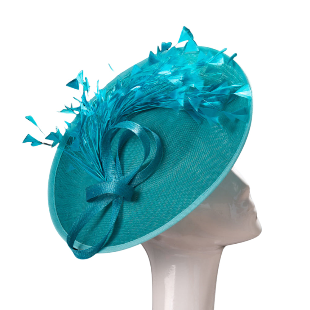 Elegant Women’s Faux Linen Feather Headpiece – Melbourne Cup Fascinator Hat for Weddings, Evening Parties, Races, and Formal Fashion Events