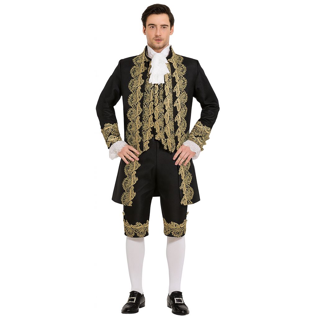 Men’s Court Prince Costume Medieval Retro Cosplay Embroidered Suit Full Set LARP