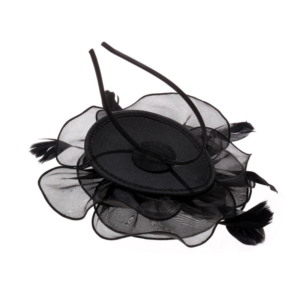 Elegant Women’s Faux Linen Feather Headpiece – Melbourne Cup Fascinator Hat for Weddings, Evening Parties, Races, and Formal Fashion Events