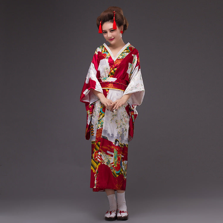 Japanese Blossom Delight: Women's Kimono Costume and Yukata Set