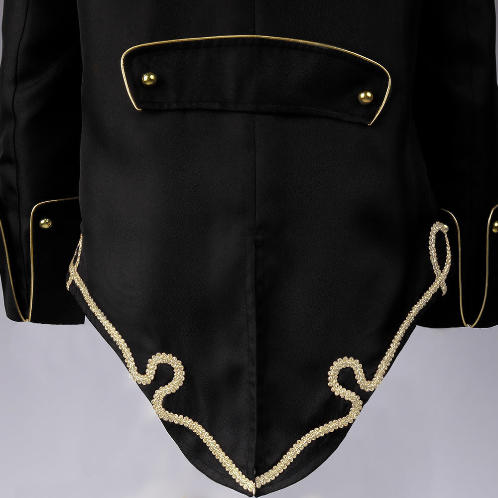 Men Medieval Gothic Jacket Coat Victorian Steampunk Short Tailcoat Halloween Costume