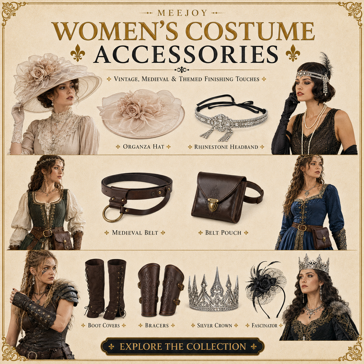 Women's Costume Accessories Australia | Vintage & Medieval | MEEJOY