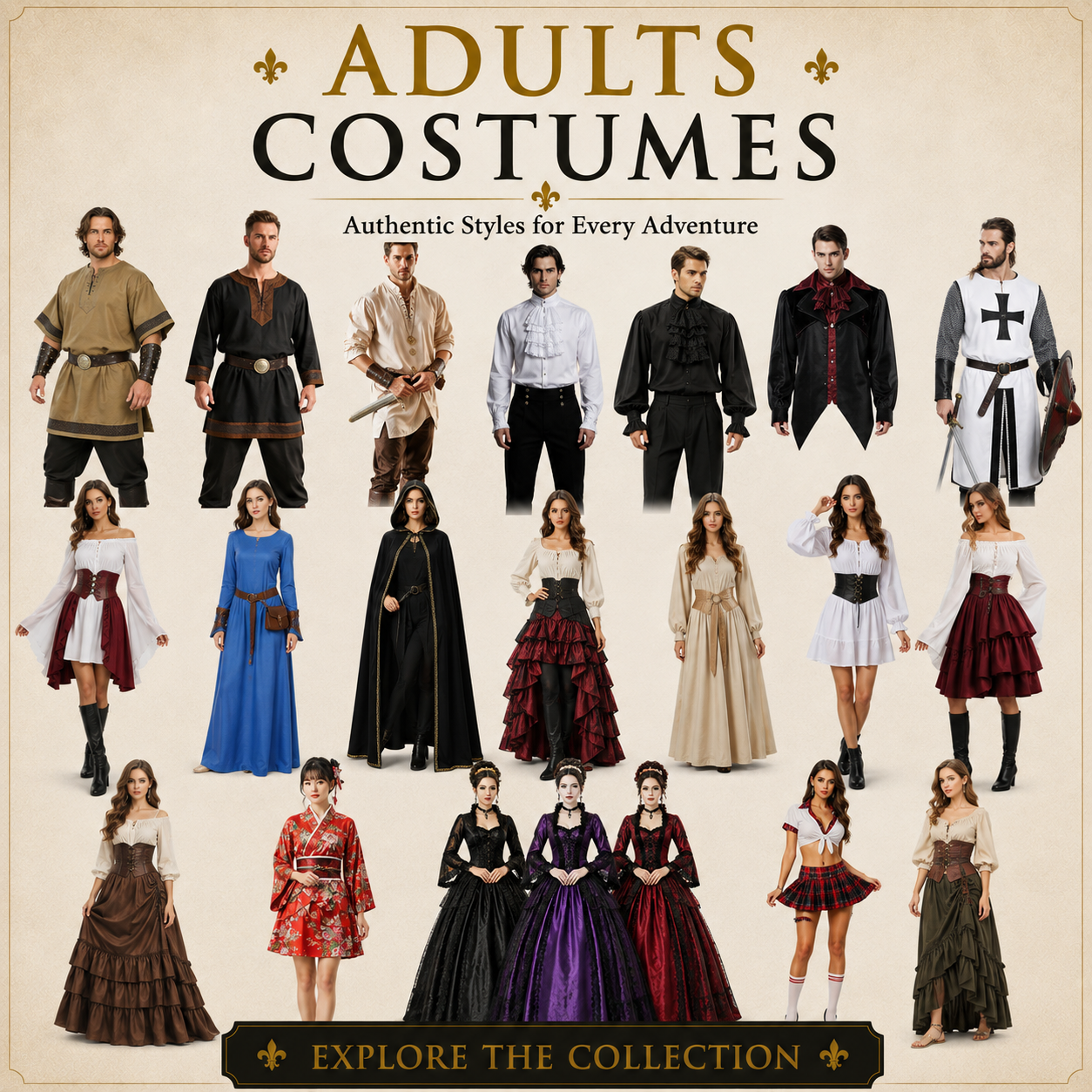 Shop Adults Costumes – Halloween, Cosplay, Party & Theme Outfits for Men & Women | Funny, Scary, Historical, Movie Characters & More