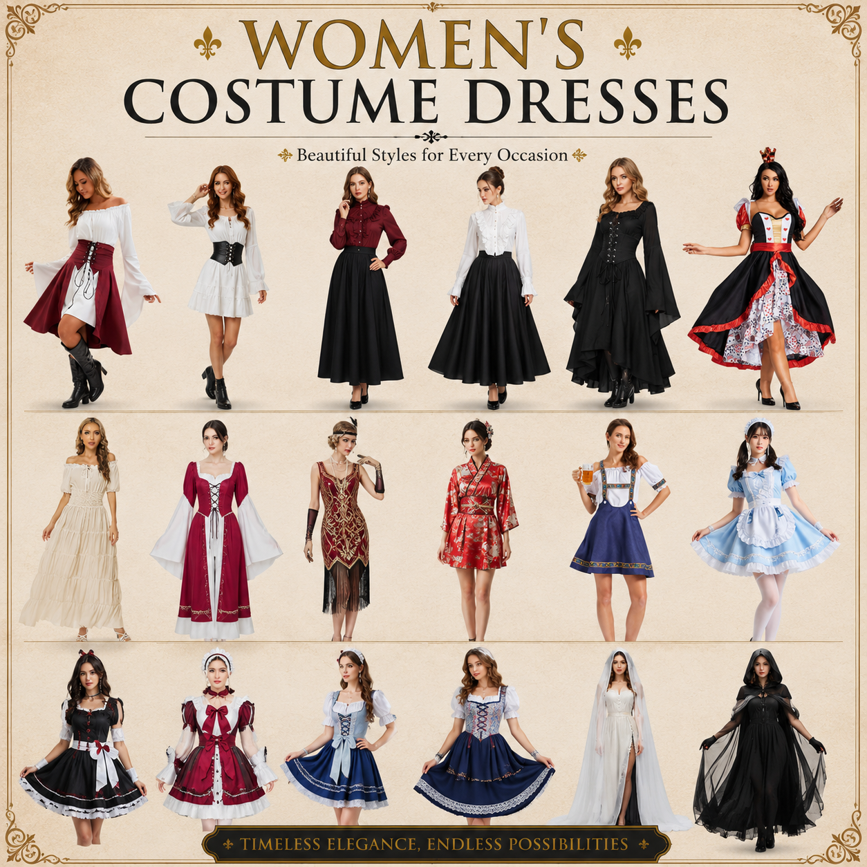 Women's Costume Dresses Australia | Historical & Fantasy | MEEJOY