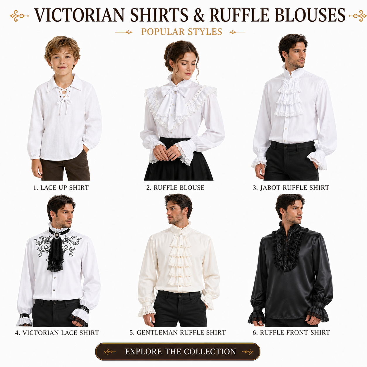 Victorian Shirts & Ruffle Blouses Australia | MEEJOY Medieval Throwback Costumes