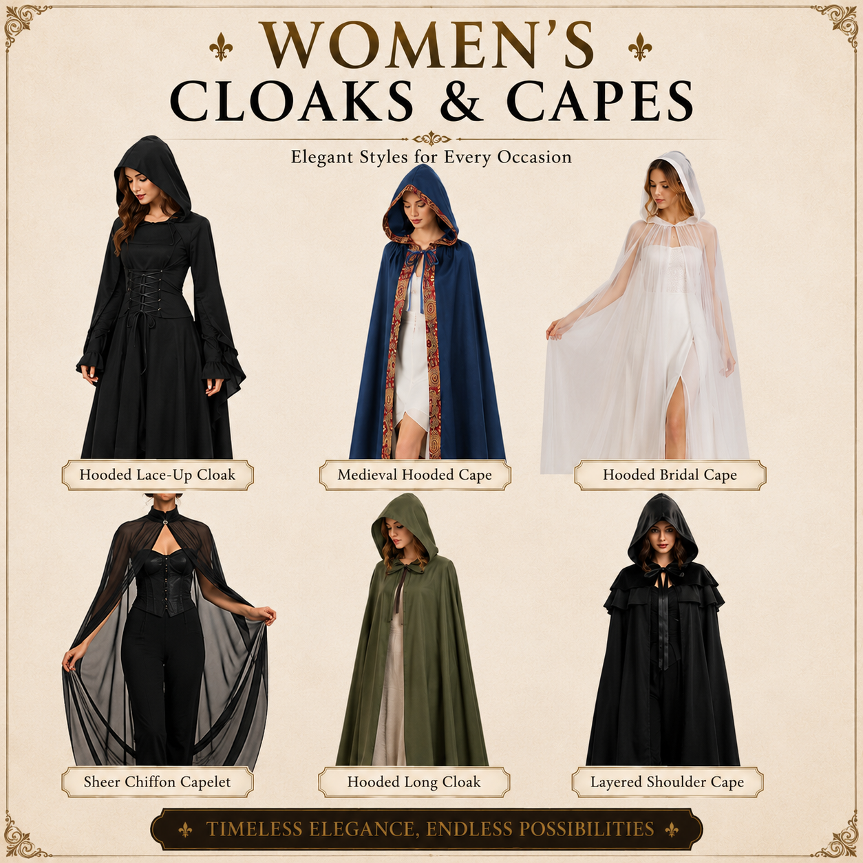 Women's Cloaks & Capes Australia | Medieval & Fantasy | MEEJOY