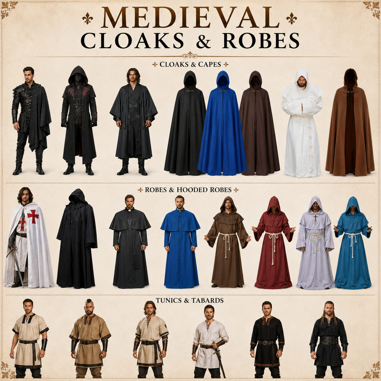 Medieval Cloaks & Hooded Robes Australia | MEEJOY Throwback Costumes