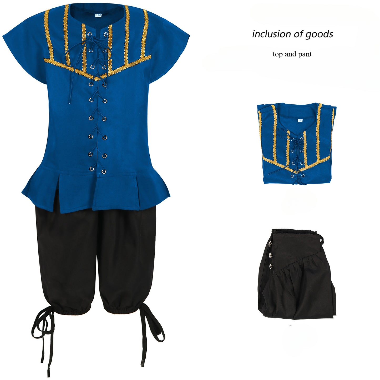 Halloween Children's Costume Medieval Pirate Cos Costume Renaissance Steampunk Stage Show Set