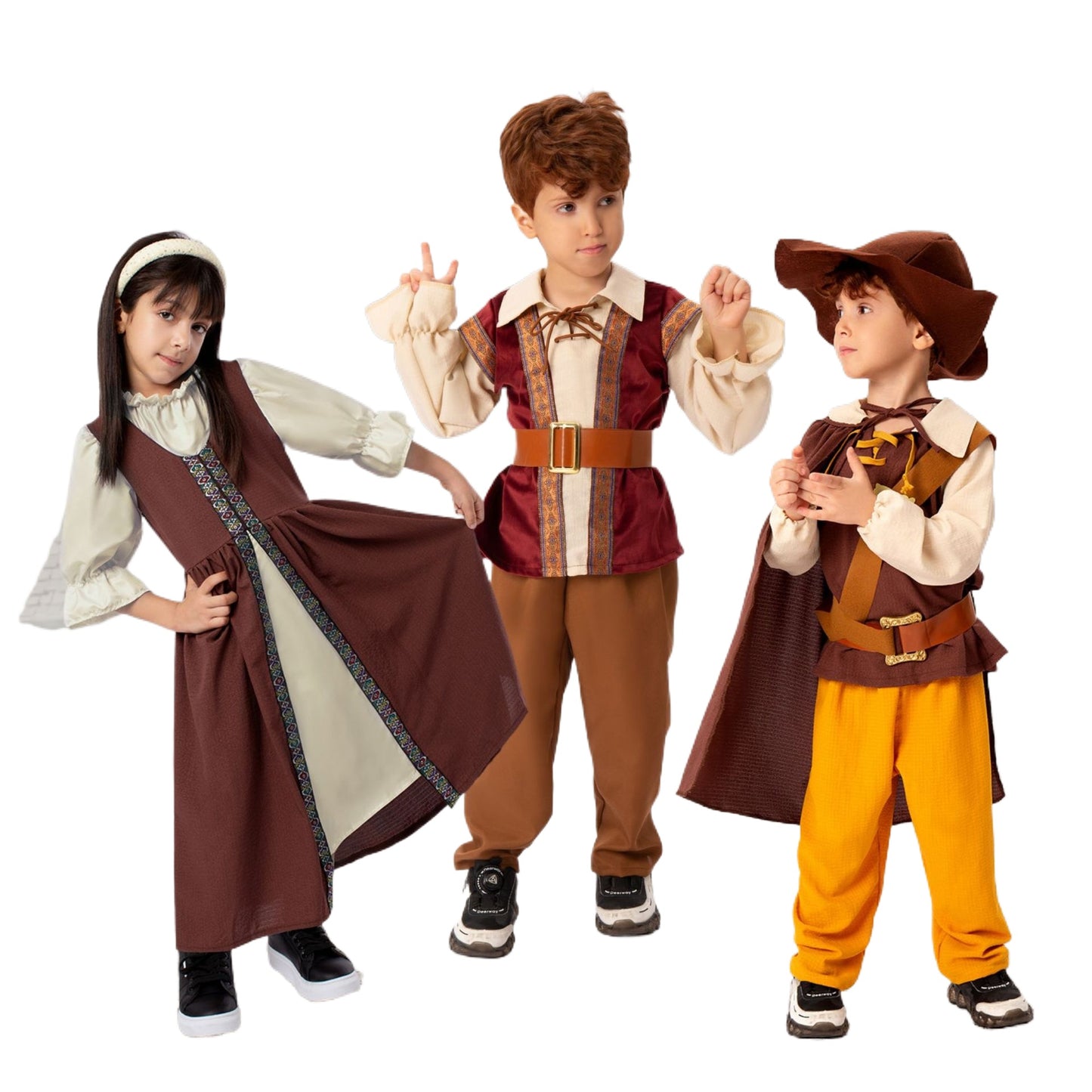 Kids Medieval Renaissance Peasant Costume – Girl & Boy Sets