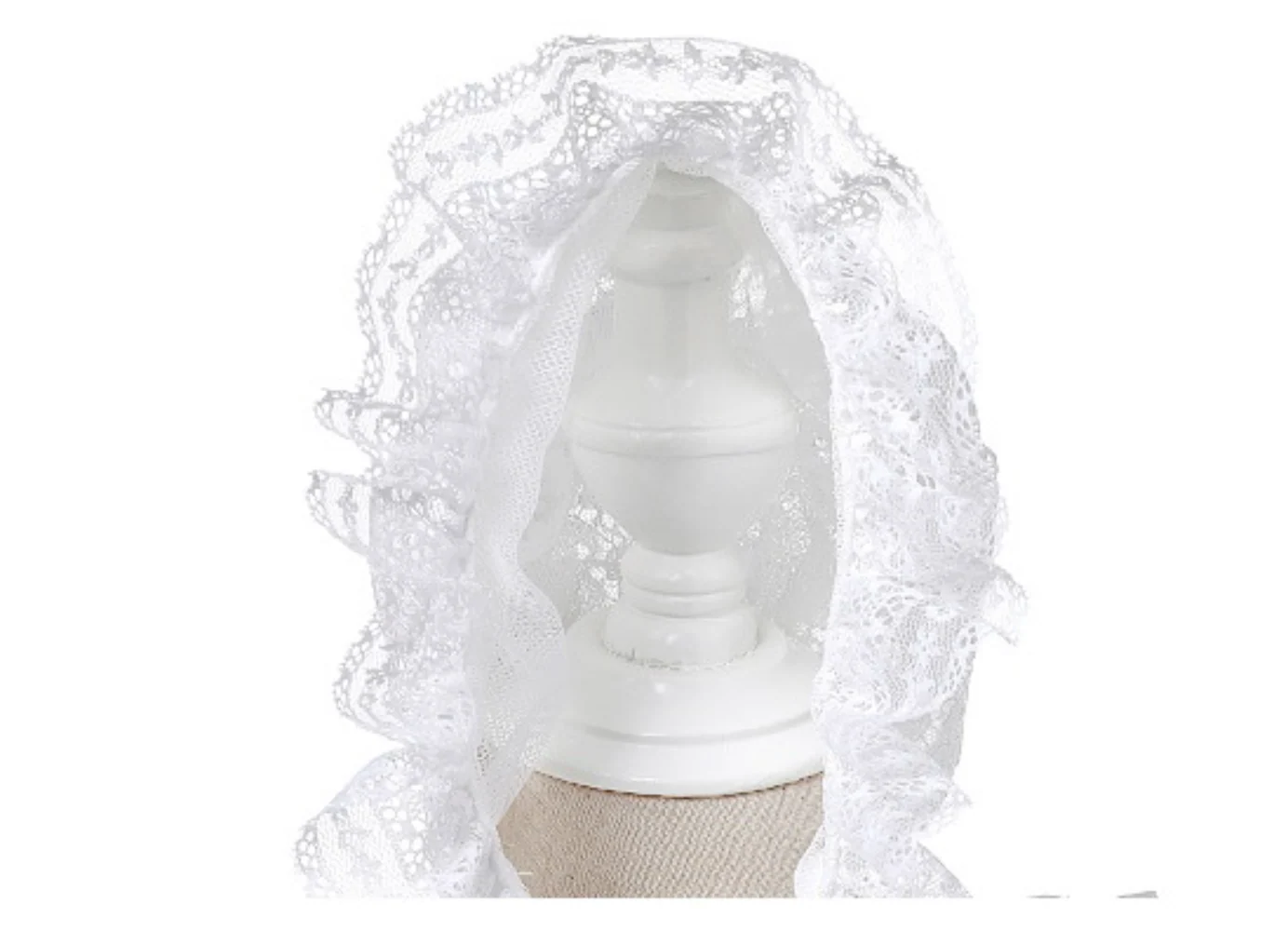 Baby Girl Lace Christening Dress with Hat – Sleeveless Princess Gown with Ruffle Collar