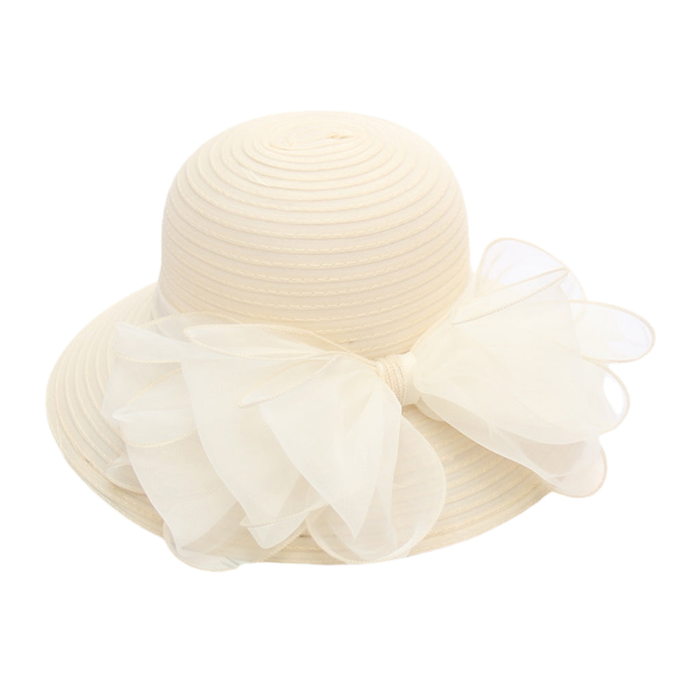 Women’s Bucket Sun Hat – Mesh Bow Design, Foldable, Breathable Summer UV Protection Hat for Travel