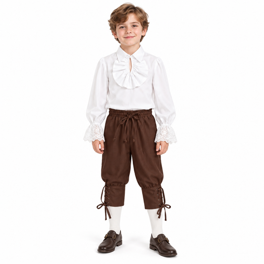 Medieval Pirate Suit Shirt Capris Children's Renaissance Halloween Scotland Jacob Bit Costumes