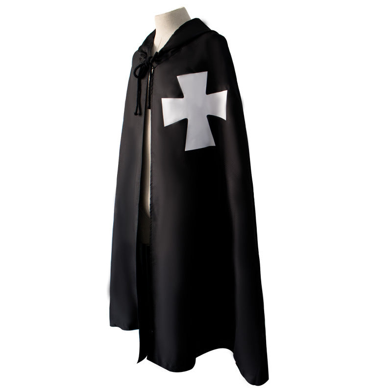 Crusader Cosplay Templar Knight Cross C Cloak Robe Medieval Costume