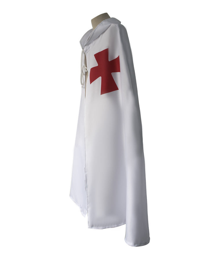 Crusader Cosplay Templar Knight Cross C Cloak Robe Medieval Costume