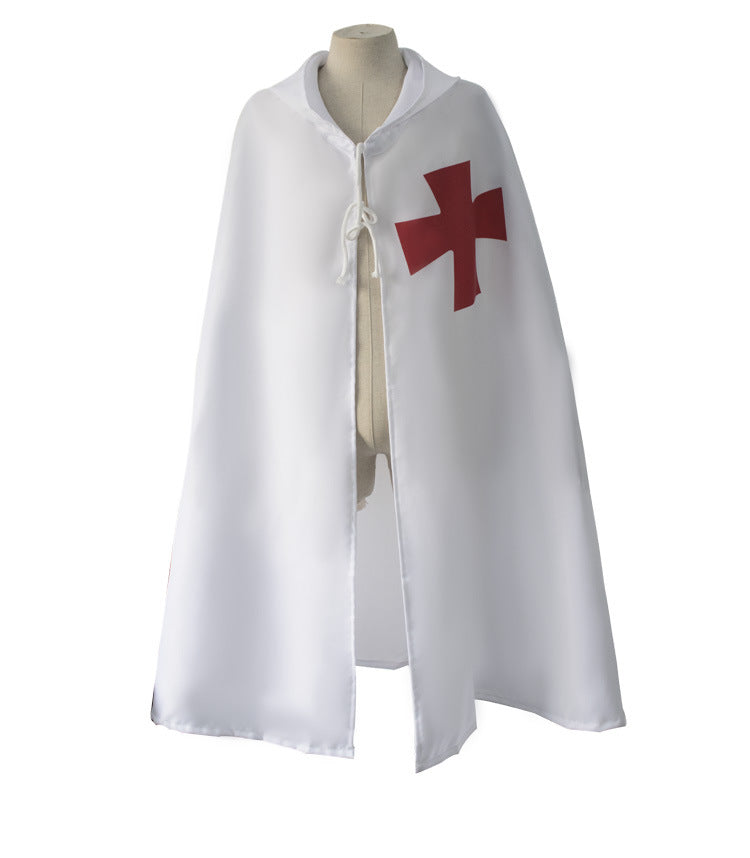 Crusader Cosplay Templar Knight Cross C Cloak Robe Medieval Costume