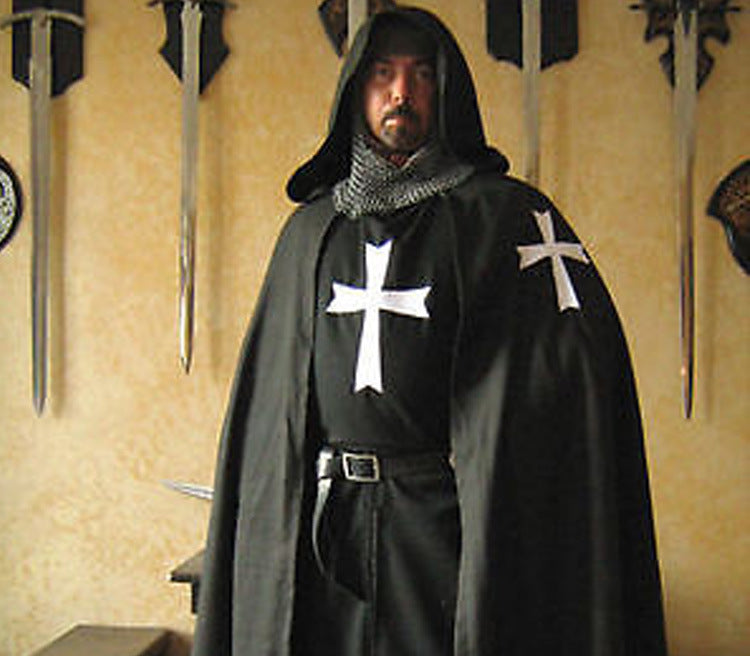 Crusader Cosplay Templar Knight Cross C Cloak Robe Medieval Costume