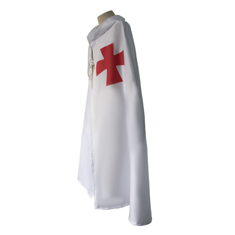 Crusader Cosplay Templar Knight Cross C Cloak Robe Medieval Costume