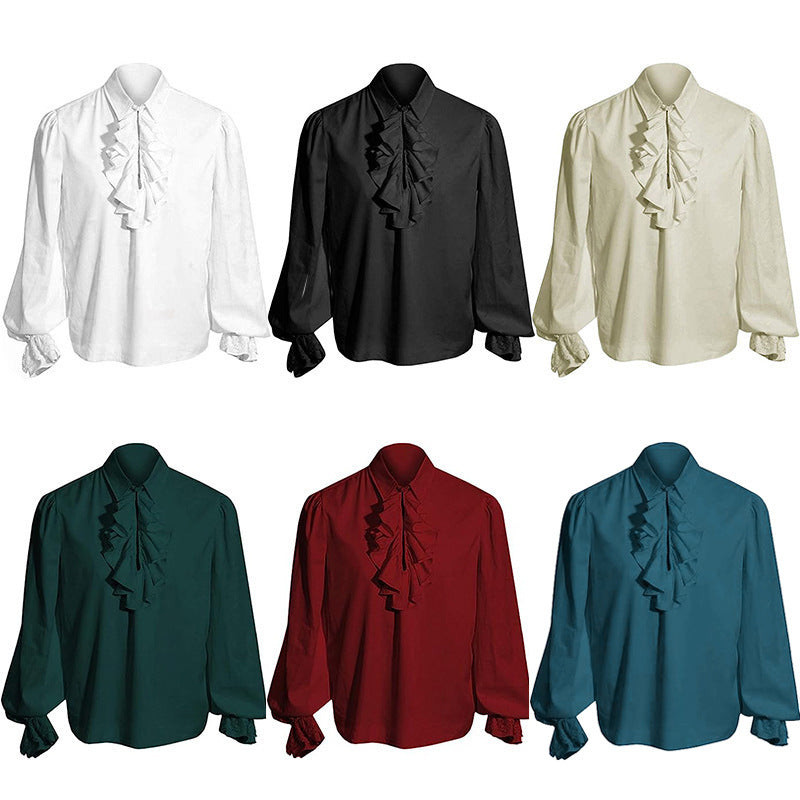 Women Men Regency Shirt Victorian Top Medieval Renaissance Gothic Vampire Costume