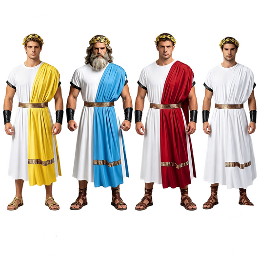 Men's Roman Toga Costume Set – Greek God & Caesar Outfit MEEJOY