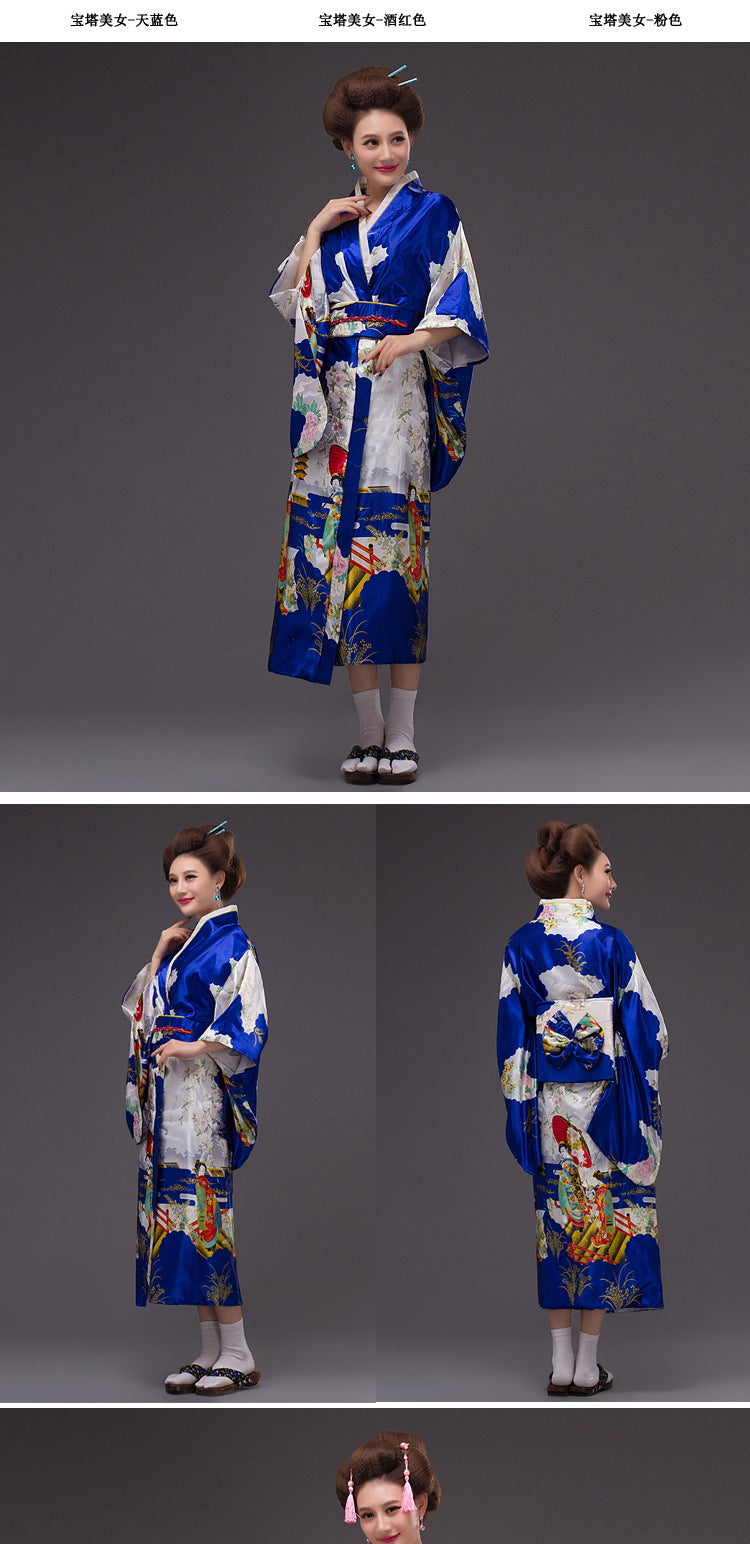 Japanese Womens Traditional Kimono Yukata Costumes Cosplay for Photography