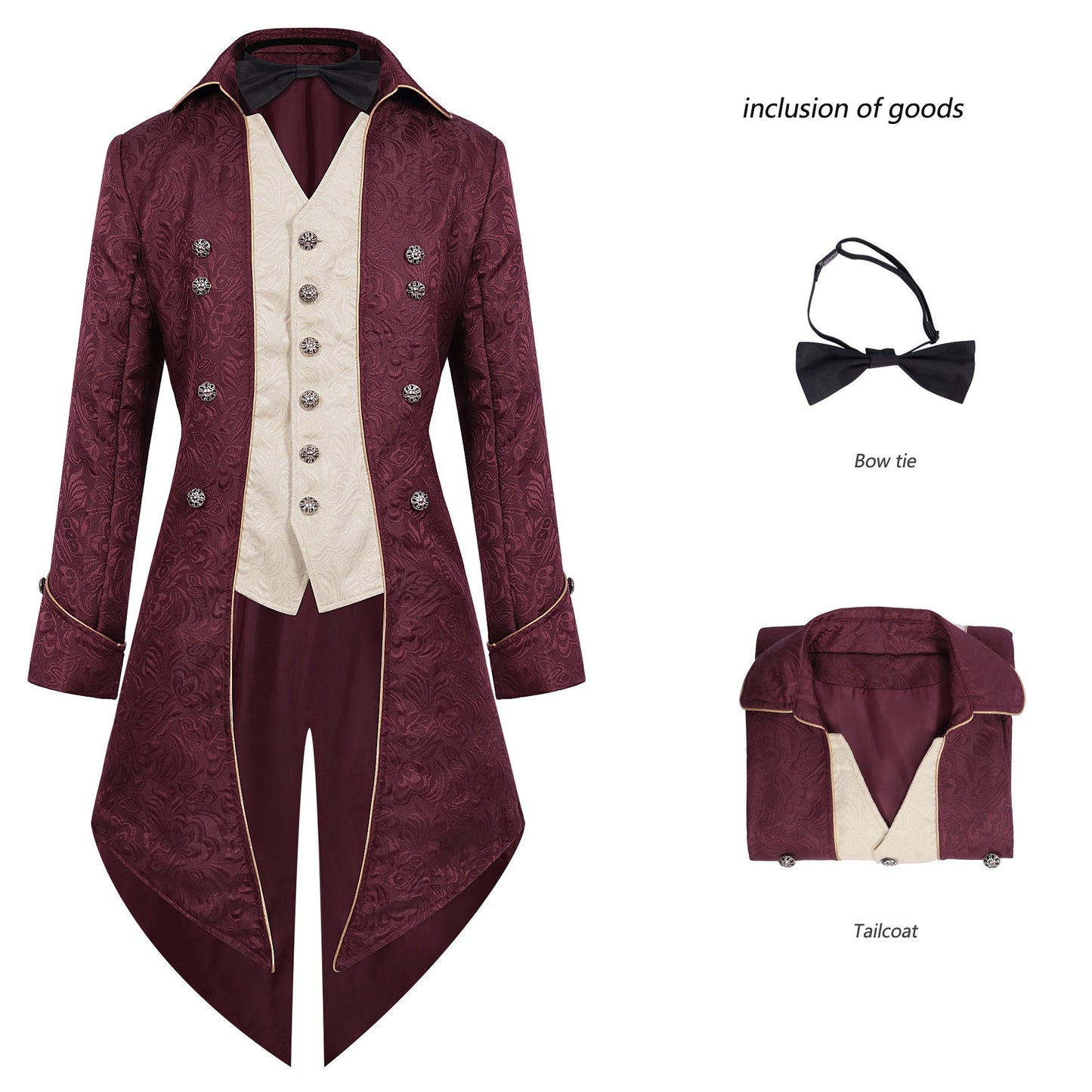 Men's Victorian Floral Tailcoat – Steampunk Gothic Costume Jacket