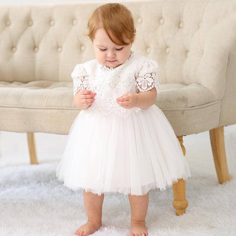 Elegant Lace Baby Baptism Christening Gown Blessing Princess Dress