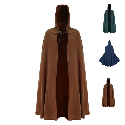 linen Medieval Linen Hooded Cloak