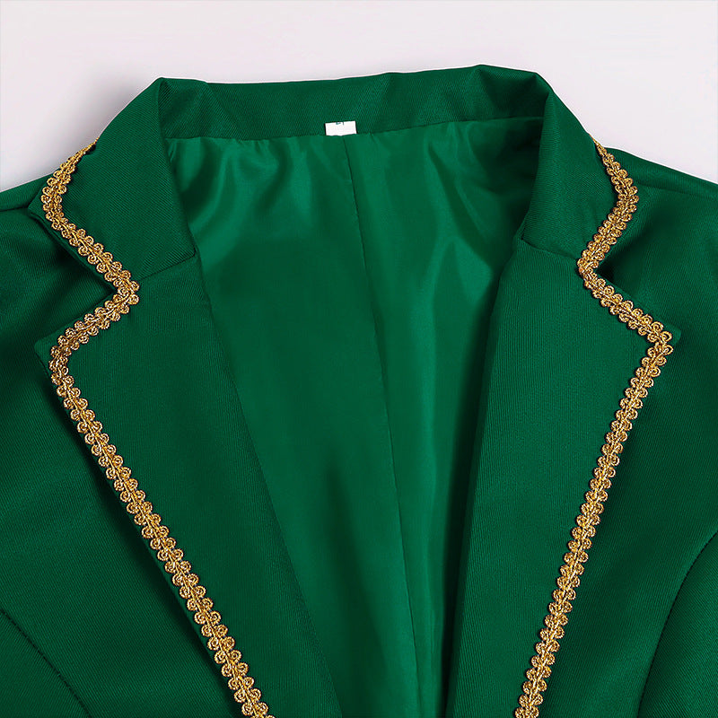 Men’s Mid-Length Punk Tailcoat w/ Gold Trim – Medieval/Victorian | S–3XL