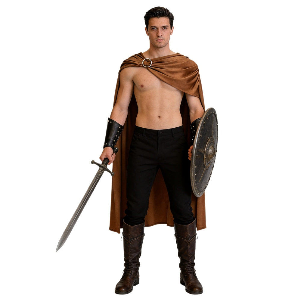 Ancient Roman Knight Cape Spartan Gladiator Warrior Cloak LARP Cosplay Costume