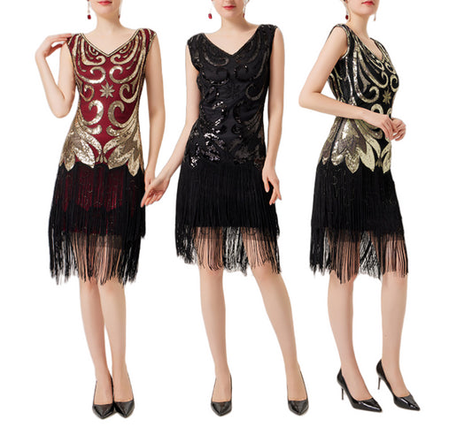 Deluxe 1920s Flapper Dress – Women's Gatsby Sequin Costume THROWBACK MEEJOY