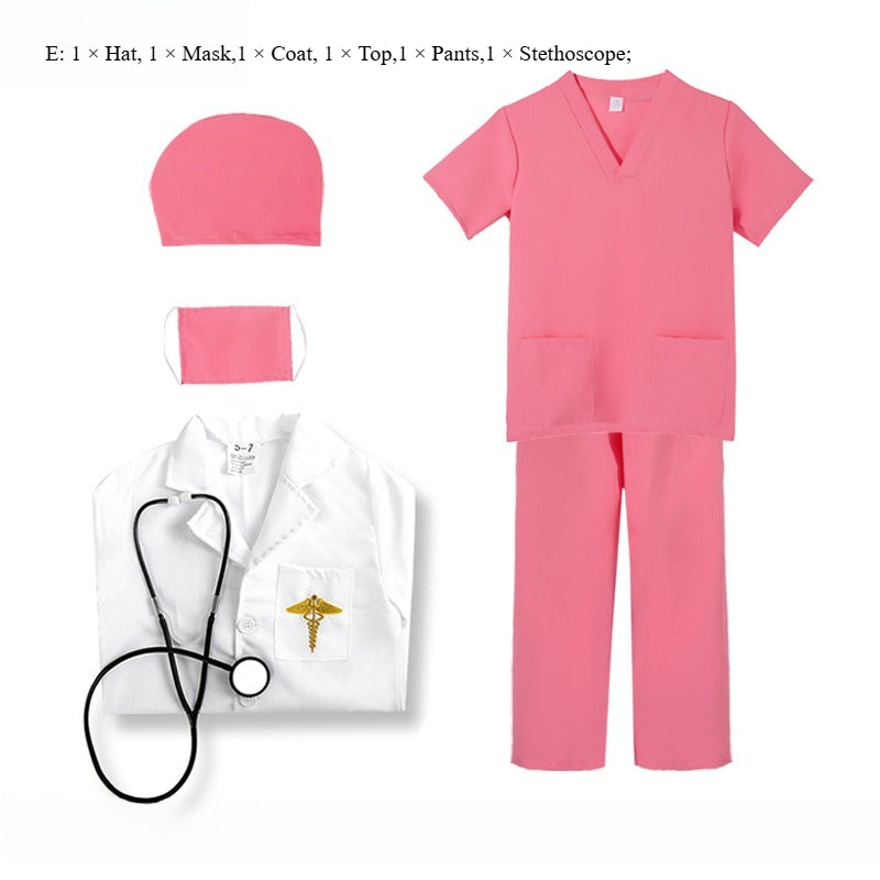 Kids Doctor Surgeon Nurse Costume Child Book Week Fancy Dress Halloween Outfit